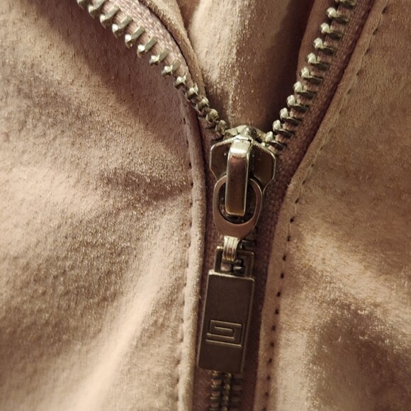 Pamela McCoy Women’s Pink Suede Leather Biker Jacket XS – Ruffle Hem Designer - Picture 16 of 16